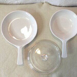 VTG Corning Ware Cornflower Blue Cookware; 3 pcs. Classic, Traditional, Retro